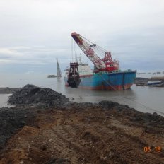 Dredging Works using Grab Dredger